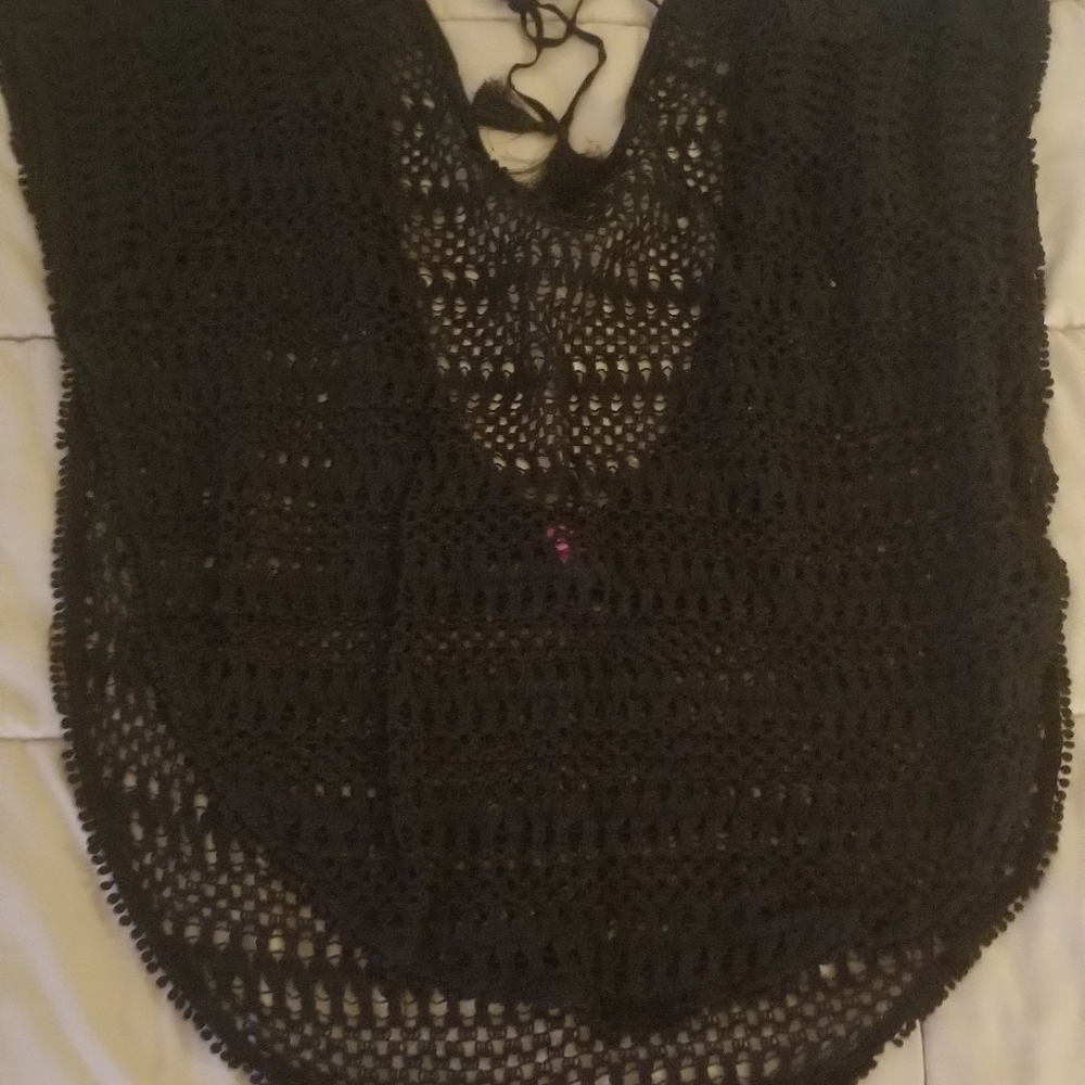 Victoria Secret swim cover up. Black and sheer